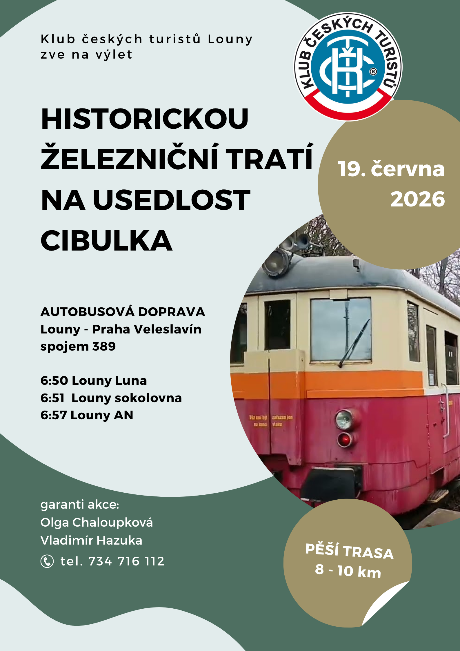 Historickou železniční tratí na usedlost Cibulka